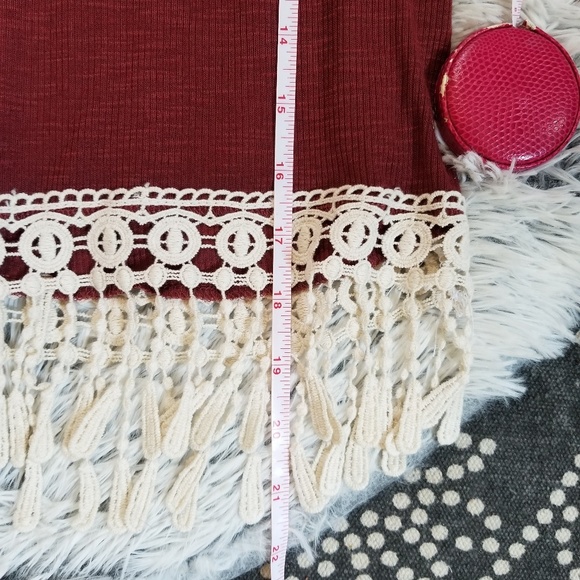 Rue21 crop tank top red with fringe NWT size small - Picture 6 of 6